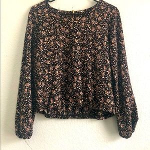 Medium, long sleeved, multi-colored floral blouse